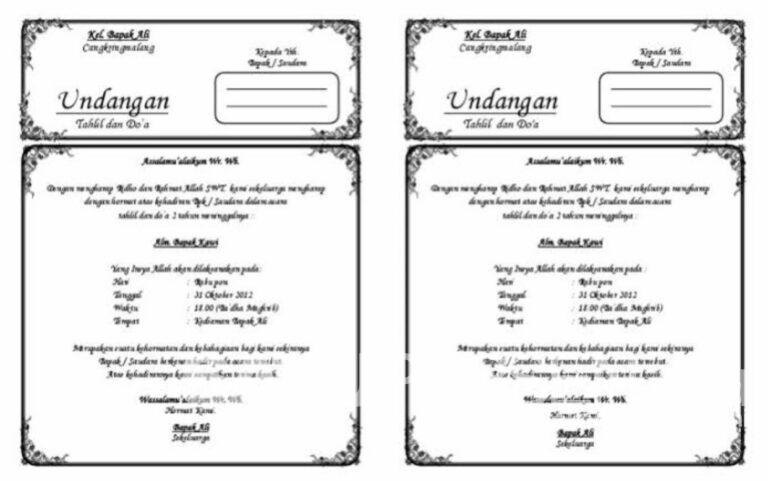 Download Undangan Tahlil dan Templatenya Siap Edit