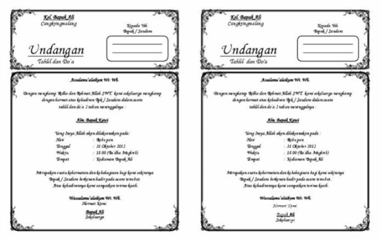 Download Undangan Tahlil dan Templatenya Siap Edit